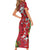 Personalised New Zealand Koru Pohutukawa Short Sleeve Bodycon Dress Meri Kirihimete Aroha for Christmas - Polynesian Pride