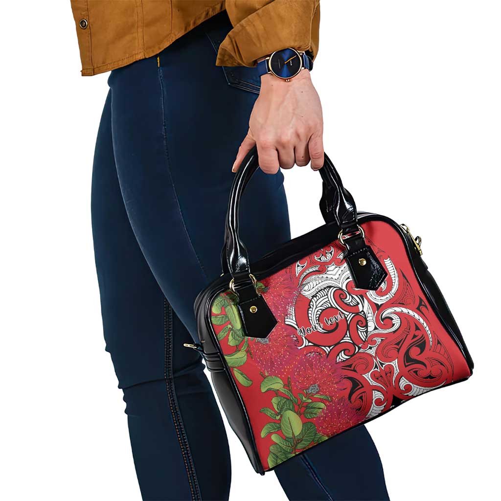 Personalised New Zealand Koru Pohutukawa Shoulder Handbag Meri Kirihimete Aroha for Christmas LT9 - Polynesian Pride