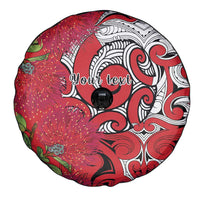Personalised New Zealand Koru Pohutukawa Spare Tire Cover Meri Kirihimete Aroha for Christmas LT9 - Polynesian Pride