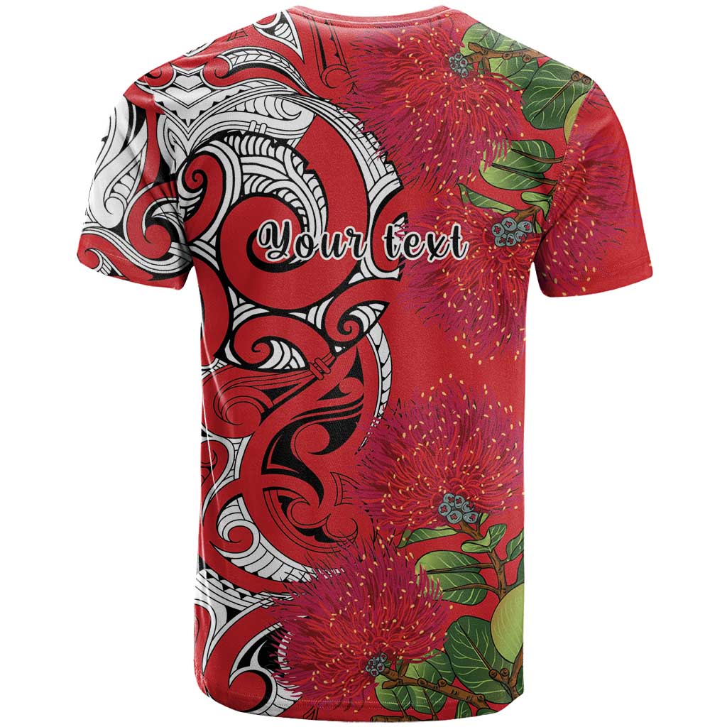 Personalised New Zealand Koru Pohutukawa T Shirt Meri Kirihimete Aroha for Christmas LT9 - Polynesian Pride