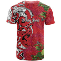 Personalised New Zealand Koru Pohutukawa T Shirt Meri Kirihimete Aroha for Christmas LT9 - Polynesian Pride