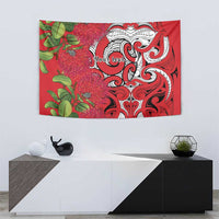 Personalised New Zealand Koru Pohutukawa Tapestry Meri Kirihimete Aroha for Christmas LT9 - Polynesian Pride
