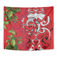 Personalised New Zealand Koru Pohutukawa Tapestry Meri Kirihimete Aroha for Christmas LT9 - Polynesian Pride