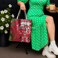 Personalised New Zealand Koru Pohutukawa Tote Bag Meri Kirihimete Aroha for Christmas LT9 - Polynesian Pride