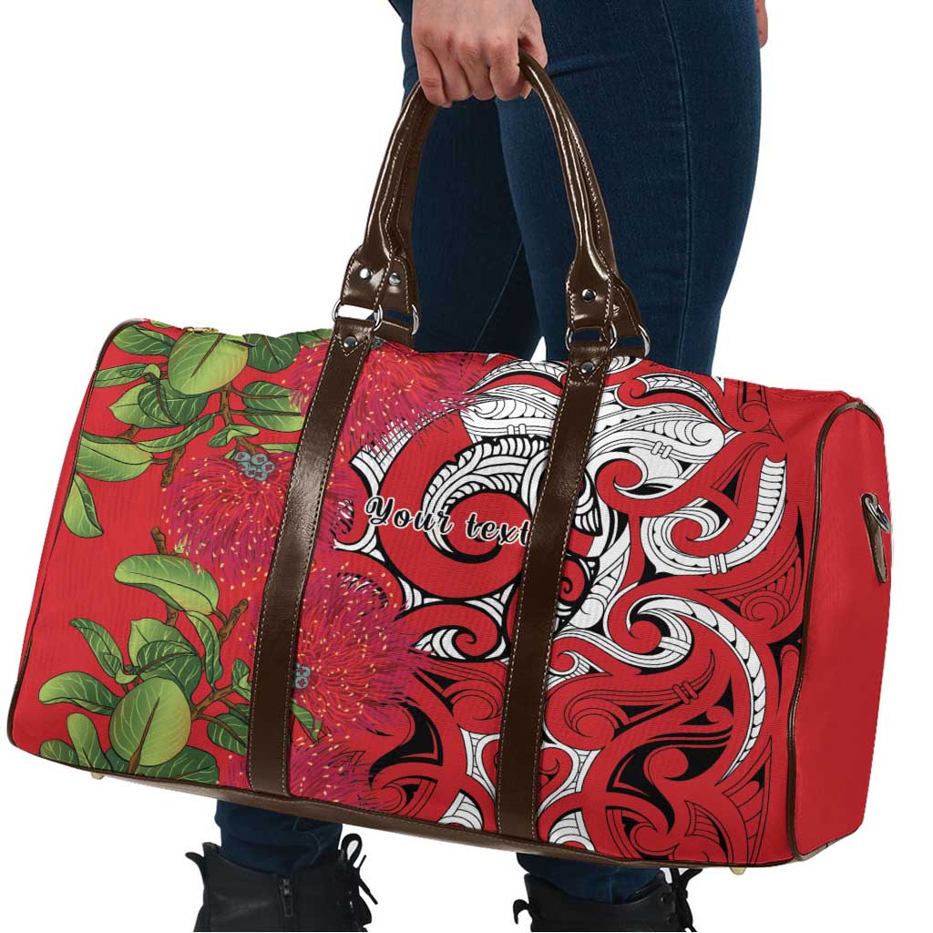 Personalised New Zealand Koru Pohutukawa Travel Bag Meri Kirihimete Aroha for Christmas LT9 - Polynesian Pride