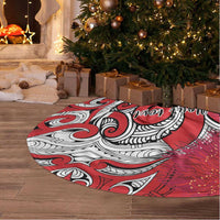 Personalised New Zealand Koru Pohutukawa Tree Skirt Meri Kirihimete Aroha for Christmas LT9 - Polynesian Pride