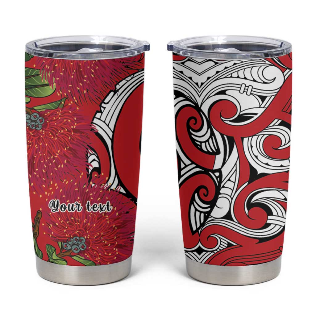 Personalised New Zealand Koru Pohutukawa Tumbler Cup Meri Kirihimete Aroha for Christmas LT9 Red - Polynesian Pride