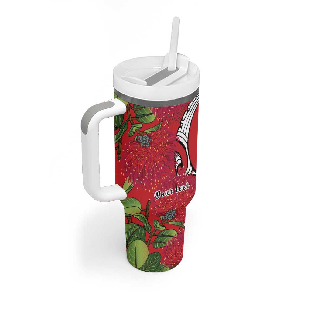 Personalised New Zealand Koru Pohutukawa Tumbler With Handle Meri Kirihimete Aroha for Christmas LT9 - Polynesian Pride