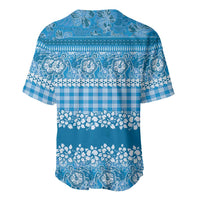 Hawaiian Hibiscus Honu Baseball Jersey Blue Mele Kalikimaka Palaka Spirit LT9 - Polynesian Pride