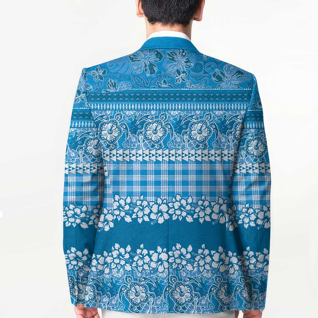 Hawaiian Hibiscus Honu Blazer Blue Mele Kalikimaka Palaka Spirit - Polynesian Pride