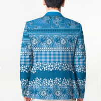 Hawaiian Hibiscus Honu Blazer Blue Mele Kalikimaka Palaka Spirit - Polynesian Pride