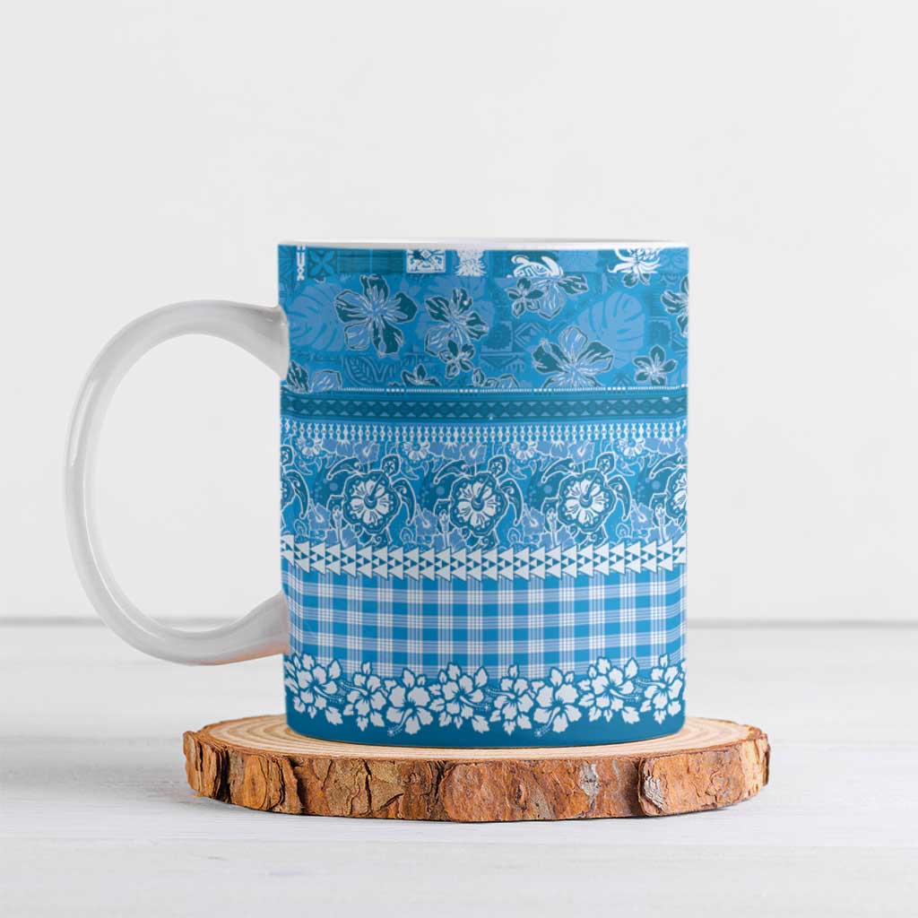 Hawaiian Hibiscus Honu Ceramic Mug Blue Mele Kalikimaka Palaka Spirit LT9 Blue - Polynesian Pride