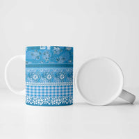 Hawaiian Hibiscus Honu Ceramic Mug Blue Mele Kalikimaka Palaka Spirit LT9 - Polynesian Pride