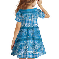 Hawaiian Hibiscus Honu Family Matching Summer Maxi Dress and Hawaiian Shirt Blue Mele Kalikimaka Palaka Spirit LT9 - Polynesian Pride
