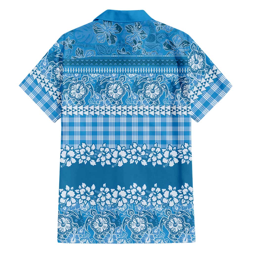 Hawaiian Hibiscus Honu Family Matching Summer Maxi Dress and Hawaiian Shirt Blue Mele Kalikimaka Palaka Spirit LT9 - Polynesian Pride