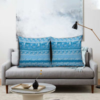 Hawaiian Hibiscus Honu Pillow Cover Blue Mele Kalikimaka Palaka Spirit LT9 - Polynesian Pride