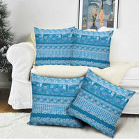 Hawaiian Hibiscus Honu Pillow Cover Blue Mele Kalikimaka Palaka Spirit LT9 - Polynesian Pride