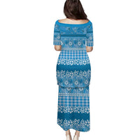 Hawaiian Hibiscus Honu Puletasi Blue Mele Kalikimaka Palaka Spirit LT9 - Polynesian Pride