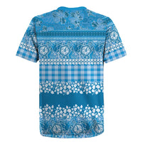 Hawaiian Hibiscus Honu Rugby Jersey Blue Mele Kalikimaka Palaka Spirit LT9 - Polynesian Pride