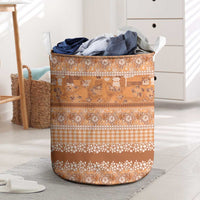 Hawaiian Hibiscus Honu Laundry Basket Gold Mele Kalikimaka Palaka Spirit LT9 Gold - Polynesian Pride