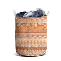 Hawaiian Hibiscus Honu Laundry Basket Gold Mele Kalikimaka Palaka Spirit LT9 - Polynesian Pride