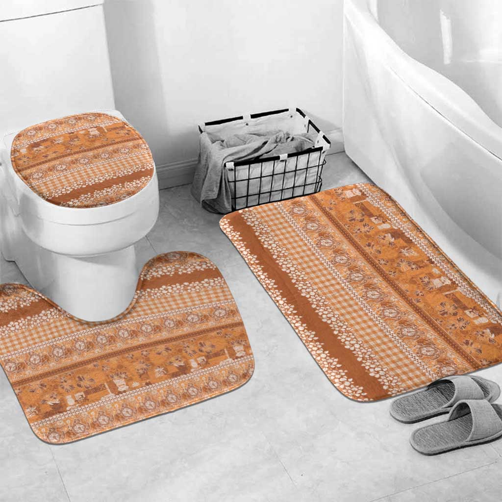Hawaiian Hibiscus Honu Bathroom Set Gold Mele Kalikimaka Palaka Spirit - Polynesian Pride