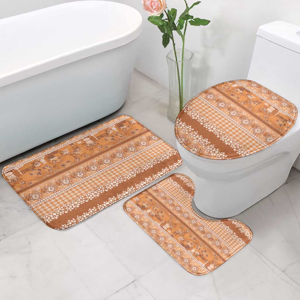Hawaiian Hibiscus Honu Bathroom Set Gold Mele Kalikimaka Palaka Spirit - Polynesian Pride