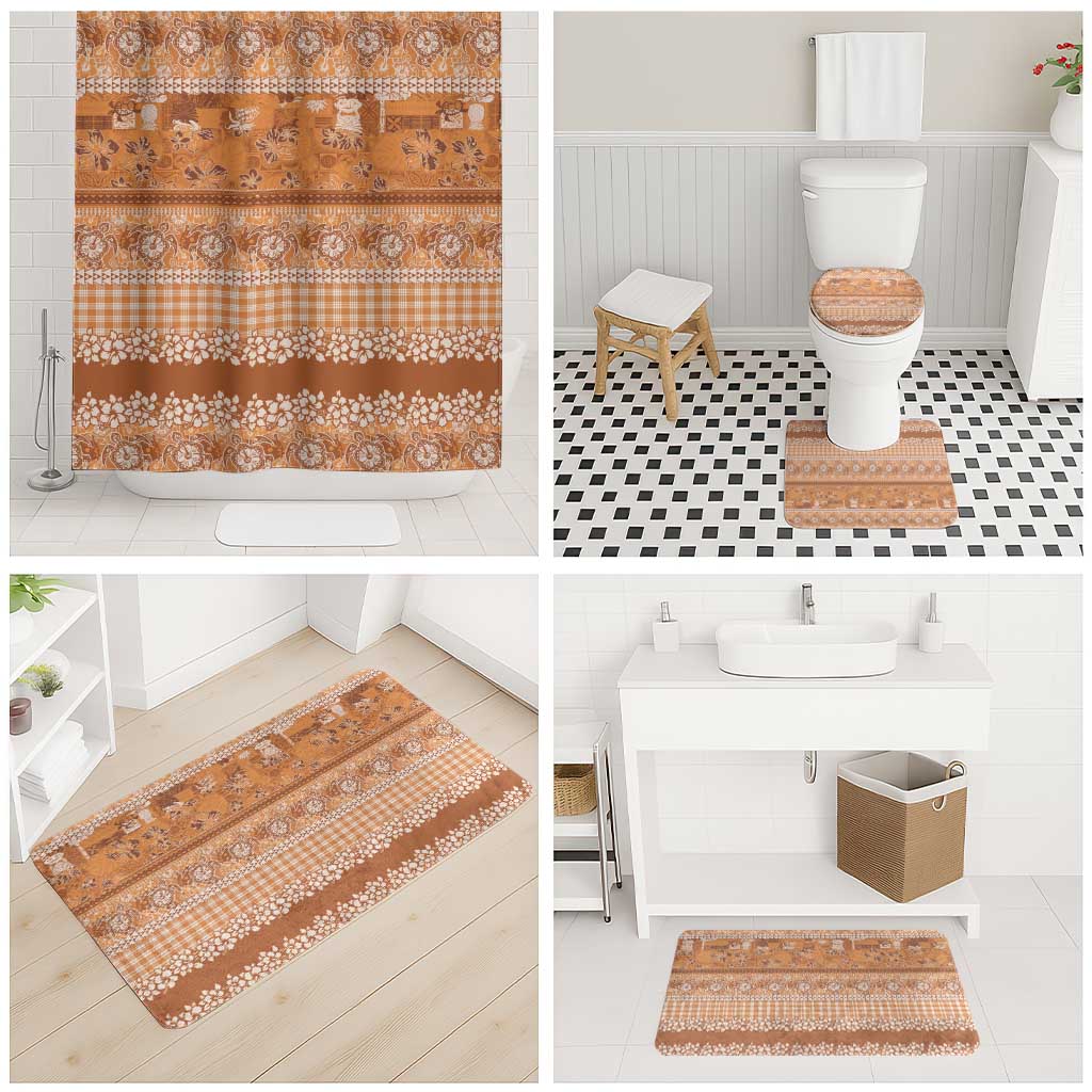 Hawaiian Hibiscus Honu Bathroom Set Gold Mele Kalikimaka Palaka Spirit - Polynesian Pride