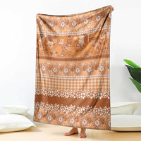 Hawaiian Hibiscus Honu Blanket Gold Mele Kalikimaka Palaka Spirit - Polynesian Pride