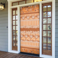 Hawaiian Hibiscus Honu Door Cover Gold Mele Kalikimaka Palaka Spirit LT9 - Polynesian Pride