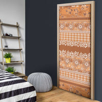 Hawaiian Hibiscus Honu Door Cover Gold Mele Kalikimaka Palaka Spirit LT9 - Polynesian Pride