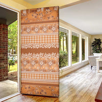 Hawaiian Hibiscus Honu Door Cover Gold Mele Kalikimaka Palaka Spirit LT9 - Polynesian Pride