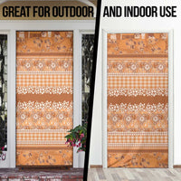 Hawaiian Hibiscus Honu Door Cover Gold Mele Kalikimaka Palaka Spirit LT9 - Polynesian Pride