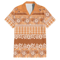 Hawaiian Hibiscus Honu Family Matching Puletasi and Hawaiian Shirt Gold Mele Kalikimaka Palaka Spirit LT9 Dad's Shirt - Short Sleeve Gold - Polynesian Pride