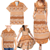 Hawaiian Hibiscus Honu Family Matching Summer Maxi Dress and Hawaiian Shirt Gold Mele Kalikimaka Palaka Spirit LT9 - Polynesian Pride
