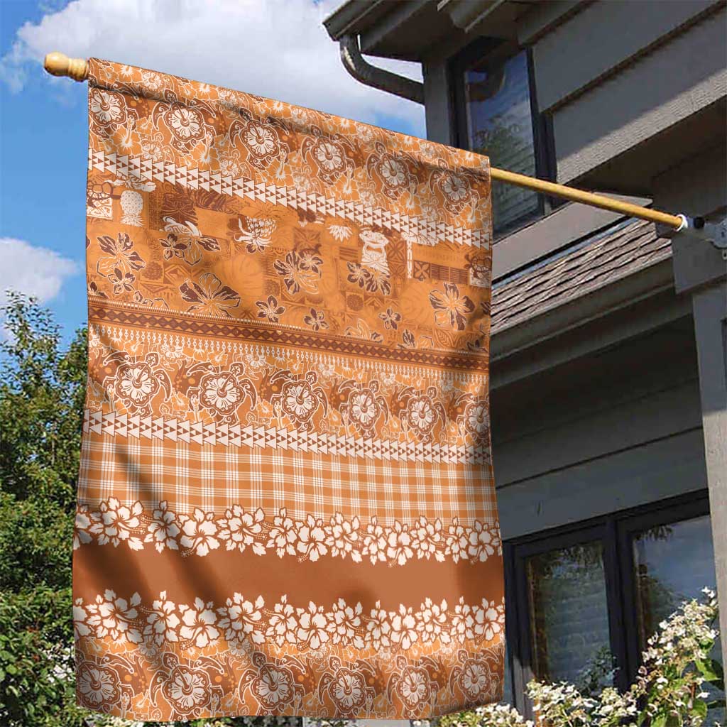 Hawaiian Hibiscus Honu Garden Flag Gold Mele Kalikimaka Palaka Spirit LT9 - Polynesian Pride