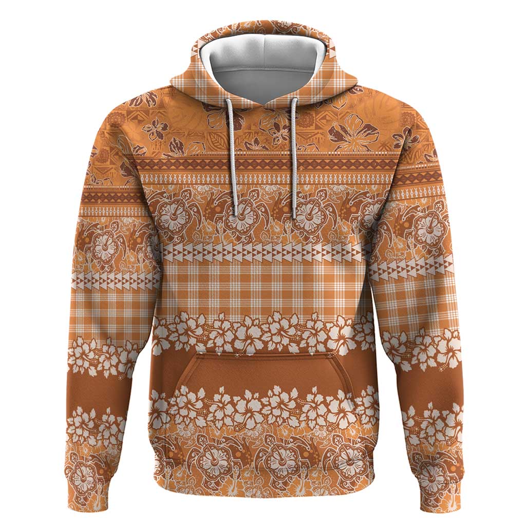 Hawaiian Hibiscus Honu Hoodie Gold Mele Kalikimaka Palaka Spirit LT9 Pullover Hoodie Gold - Polynesian Pride