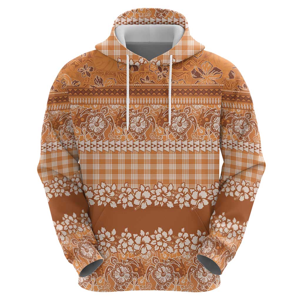 Hawaiian Hibiscus Honu Hoodie Gold Mele Kalikimaka Palaka Spirit LT9 - Polynesian Pride