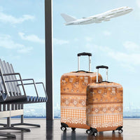 Hawaiian Hibiscus Honu Luggage Cover Gold Mele Kalikimaka Palaka Spirit LT9 - Polynesian Pride