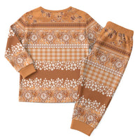 Hawaiian Hibiscus Honu Christmas Pajama Set Gold Mele Kalikimaka Palaka Spirit LT9 - Polynesian Pride