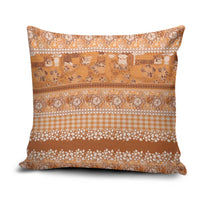 Hawaiian Hibiscus Honu Pillow Cover Gold Mele Kalikimaka Palaka Spirit - Polynesian Pride