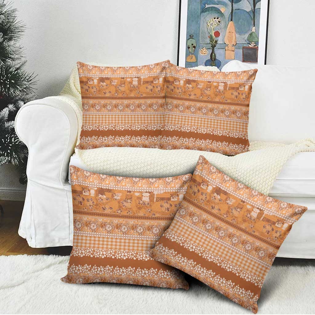 Hawaiian Hibiscus Honu Pillow Cover Gold Mele Kalikimaka Palaka Spirit - Polynesian Pride
