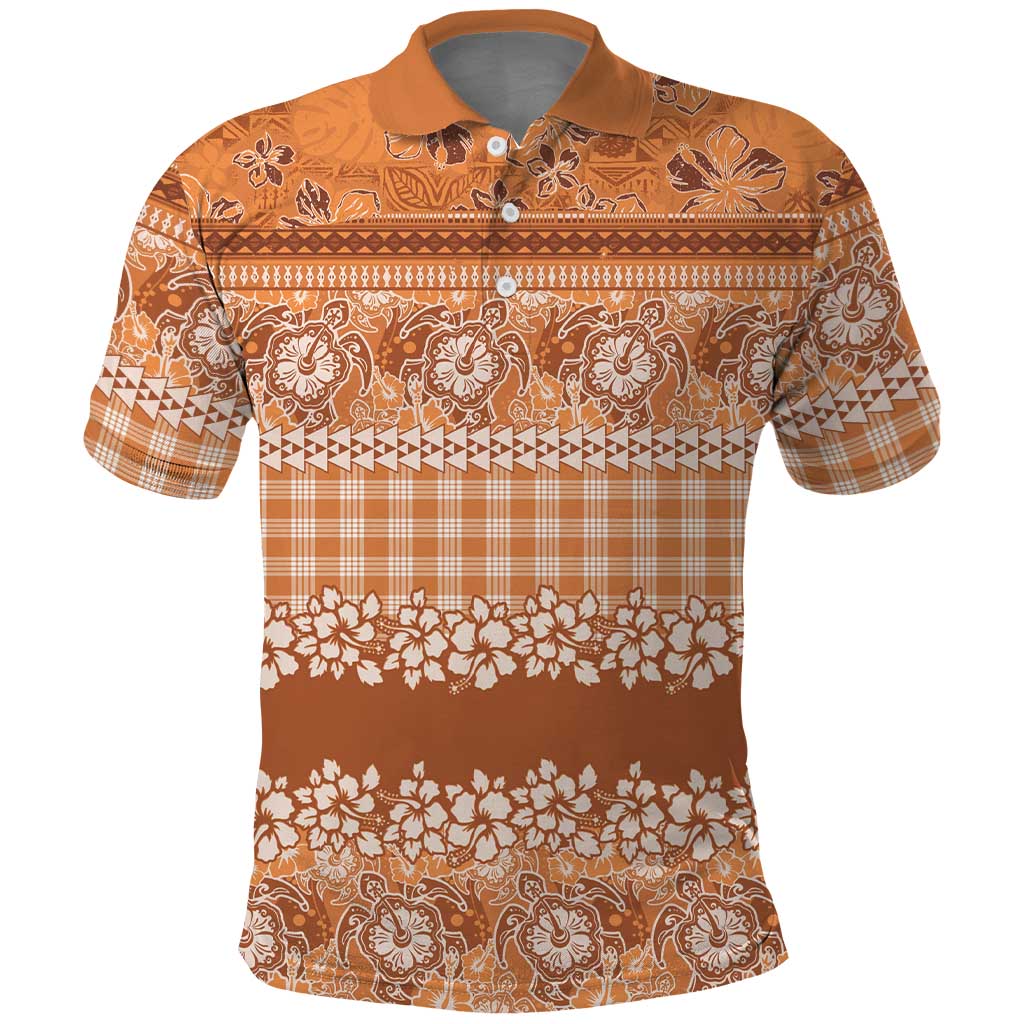 Hawaiian Hibiscus Honu Polo Shirt Gold Mele Kalikimaka Palaka Spirit LT9 Gold - Polynesian Pride
