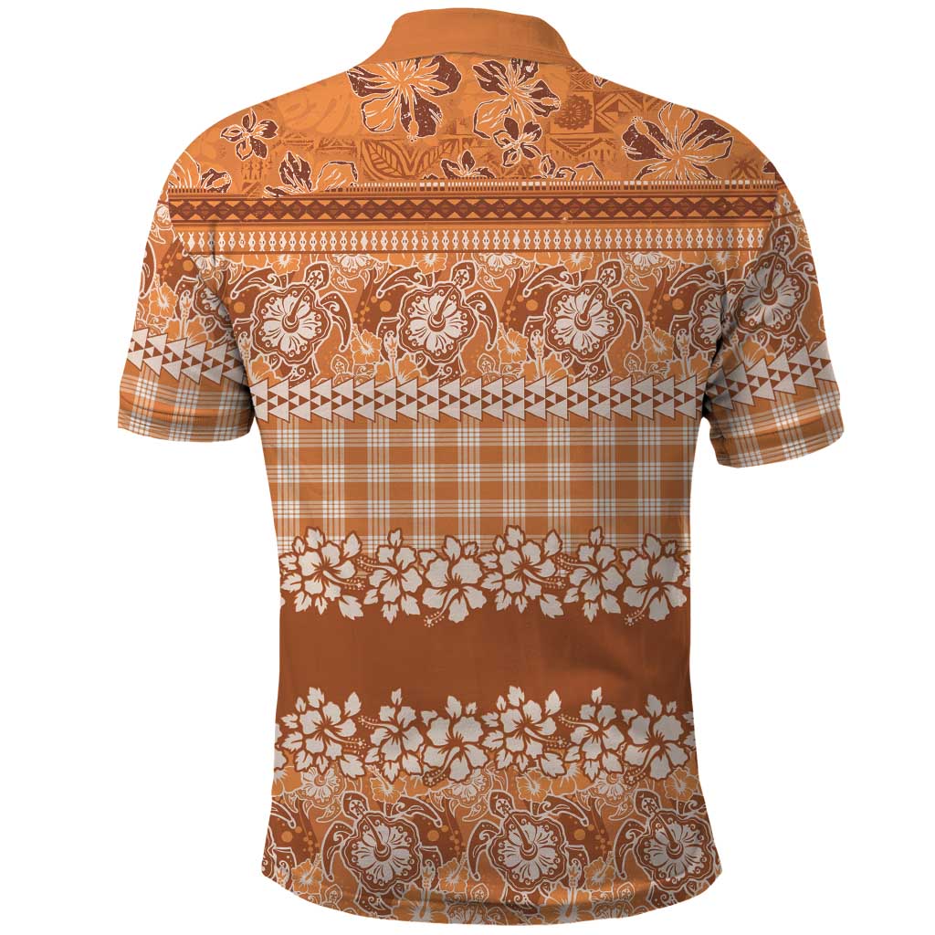 Hawaiian Hibiscus Honu Polo Shirt Gold Mele Kalikimaka Palaka Spirit LT9 - Polynesian Pride