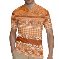 Hawaiian Hibiscus Honu Rugby Jersey Gold Mele Kalikimaka Palaka Spirit - Polynesian Pride