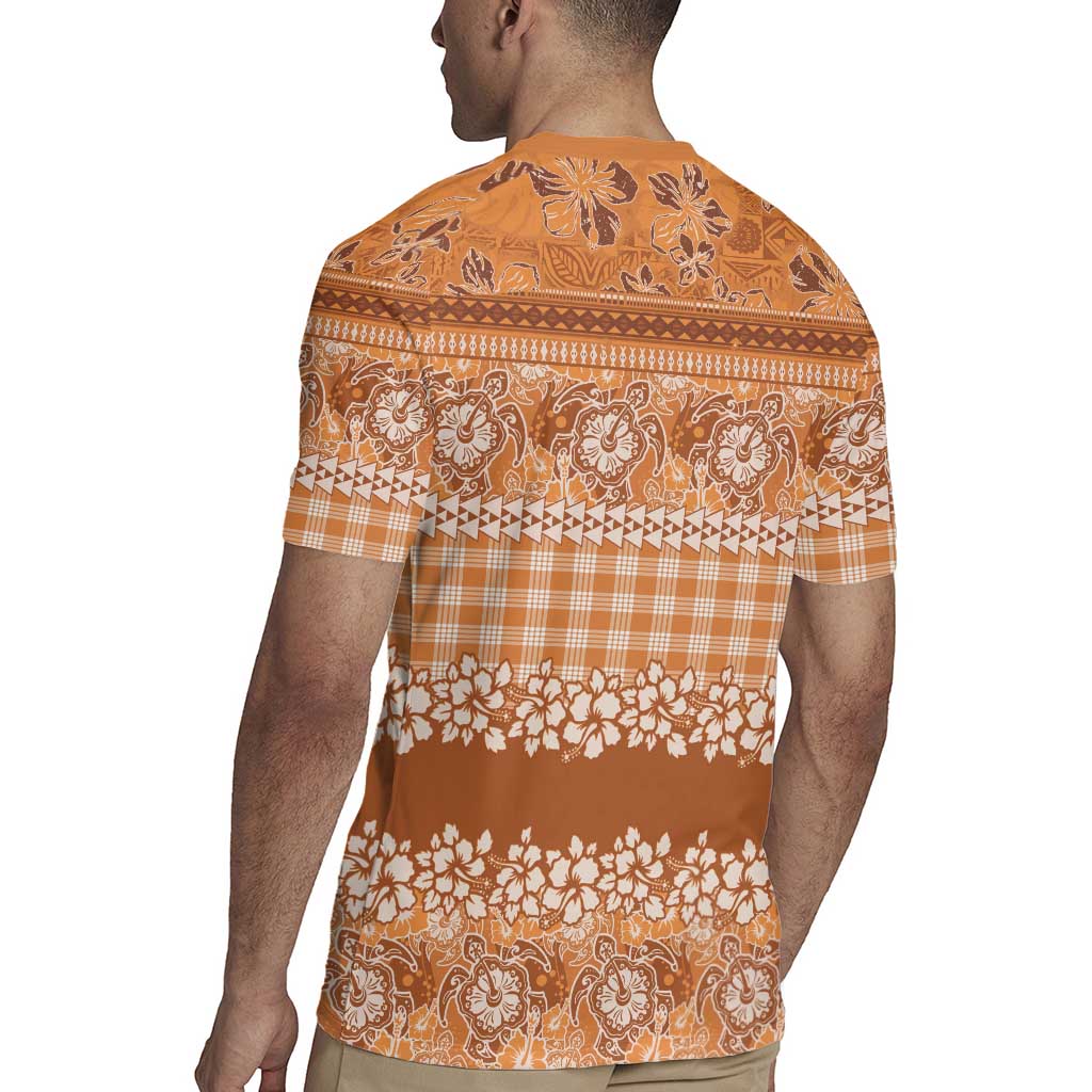 Hawaiian Hibiscus Honu Rugby Jersey Gold Mele Kalikimaka Palaka Spirit - Polynesian Pride