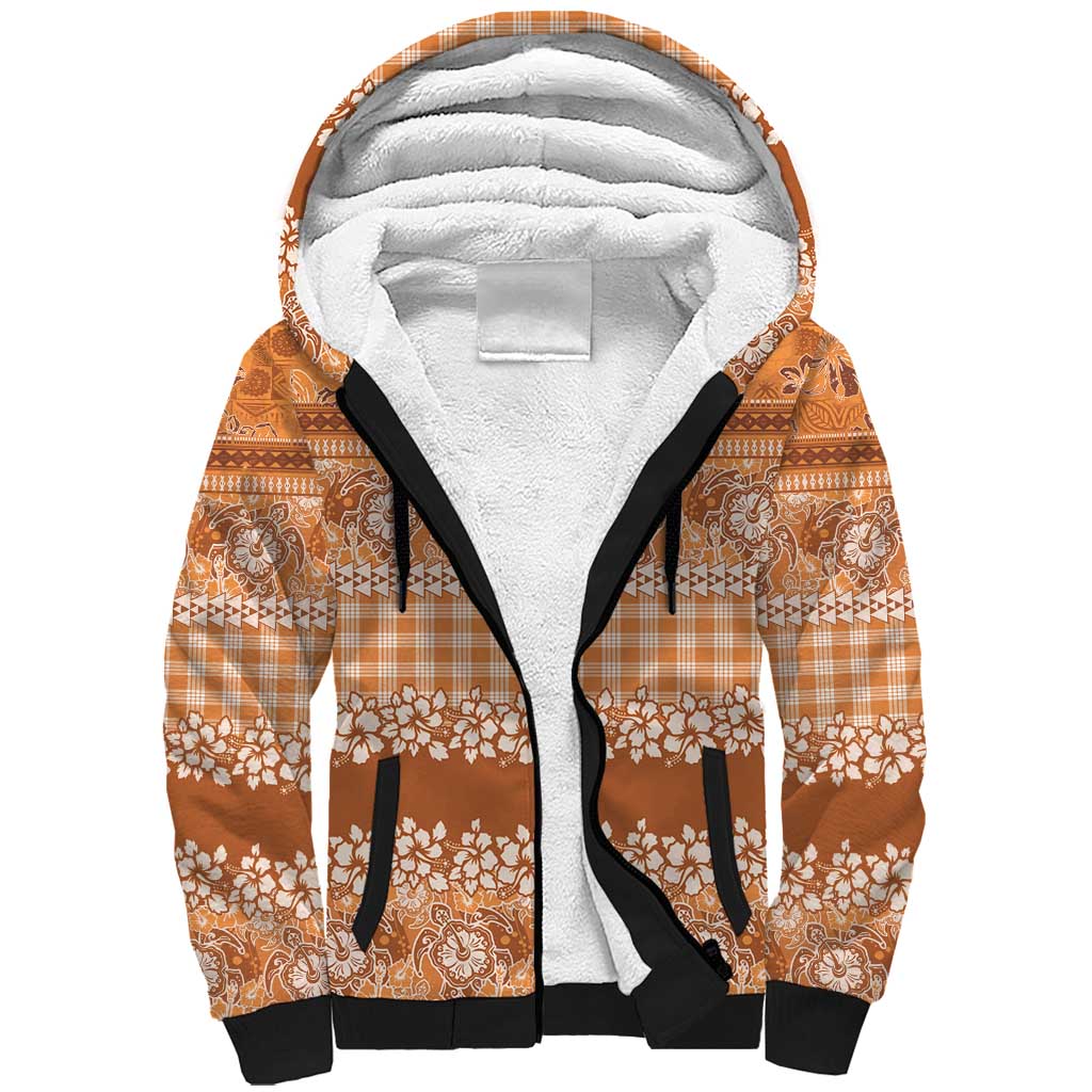 Hawaiian Hibiscus Honu Sherpa Hoodie Gold Mele Kalikimaka Palaka Spirit LT9 Unisex Gold - Polynesian Pride