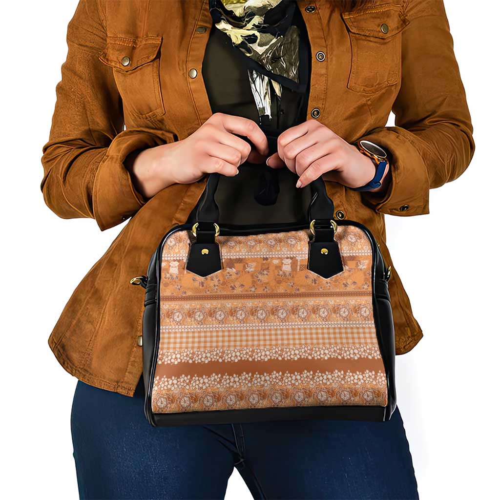 Hawaiian Hibiscus Honu Shoulder Handbag Gold Mele Kalikimaka Palaka Spirit - Polynesian Pride