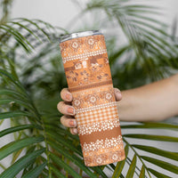 Hawaiian Hibiscus Honu Skinny Tumbler Gold Mele Kalikimaka Palaka Spirit LT9 - Polynesian Pride