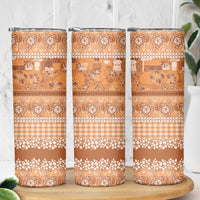 Hawaiian Hibiscus Honu Skinny Tumbler Gold Mele Kalikimaka Palaka Spirit LT9 - Polynesian Pride